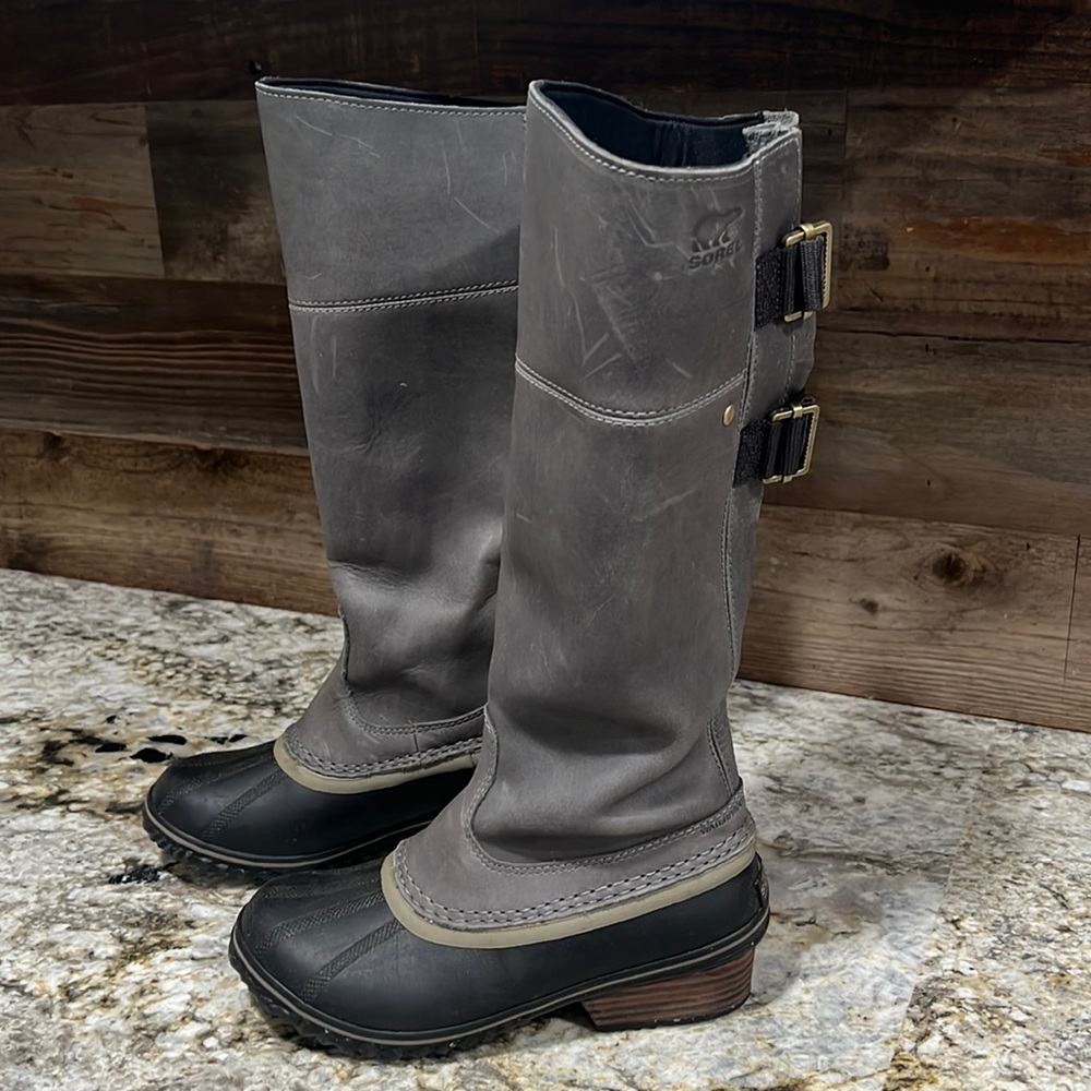 Sorel slimpack riding boot tall II size 6 pebble gray quarry